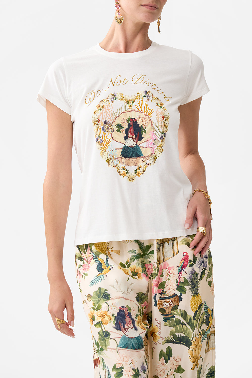 SLIM FIT ROUND NECK T-SHIRT WELCOME TO THE WHITE LOTUS