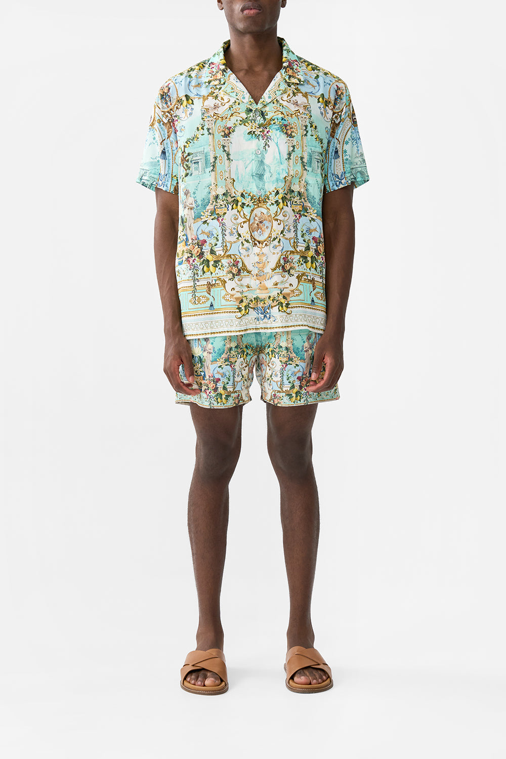 SHORT SLEEVE CAMP COLLARED SHIRT VENUS ON A VESPA