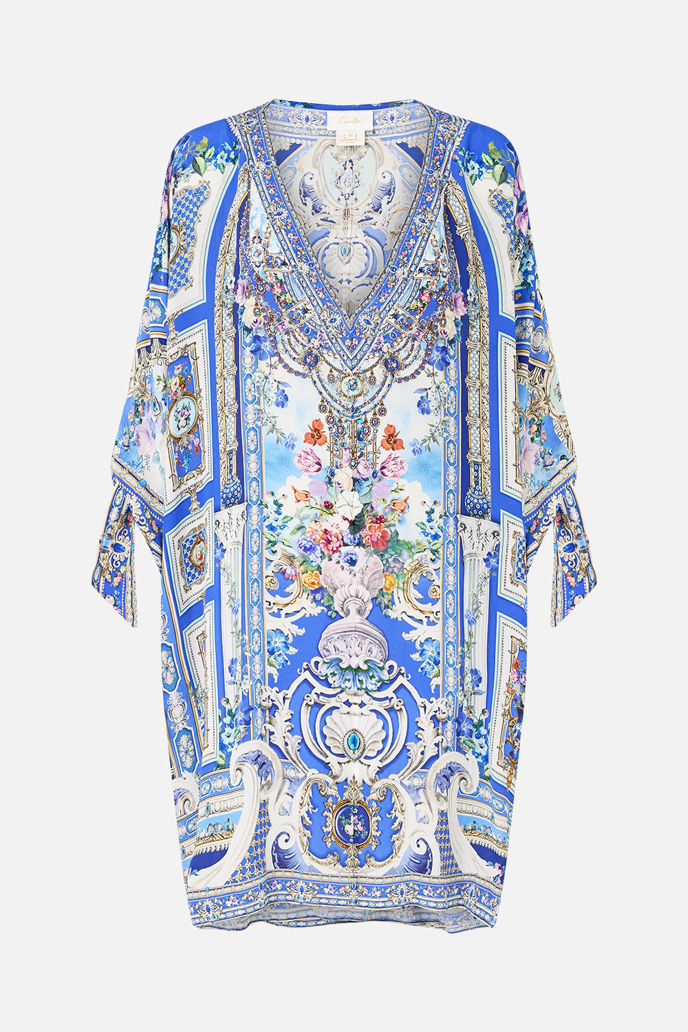 TIE SLEEVE SHORT V NECK KAFTAN OTTOMAN OPULENCE