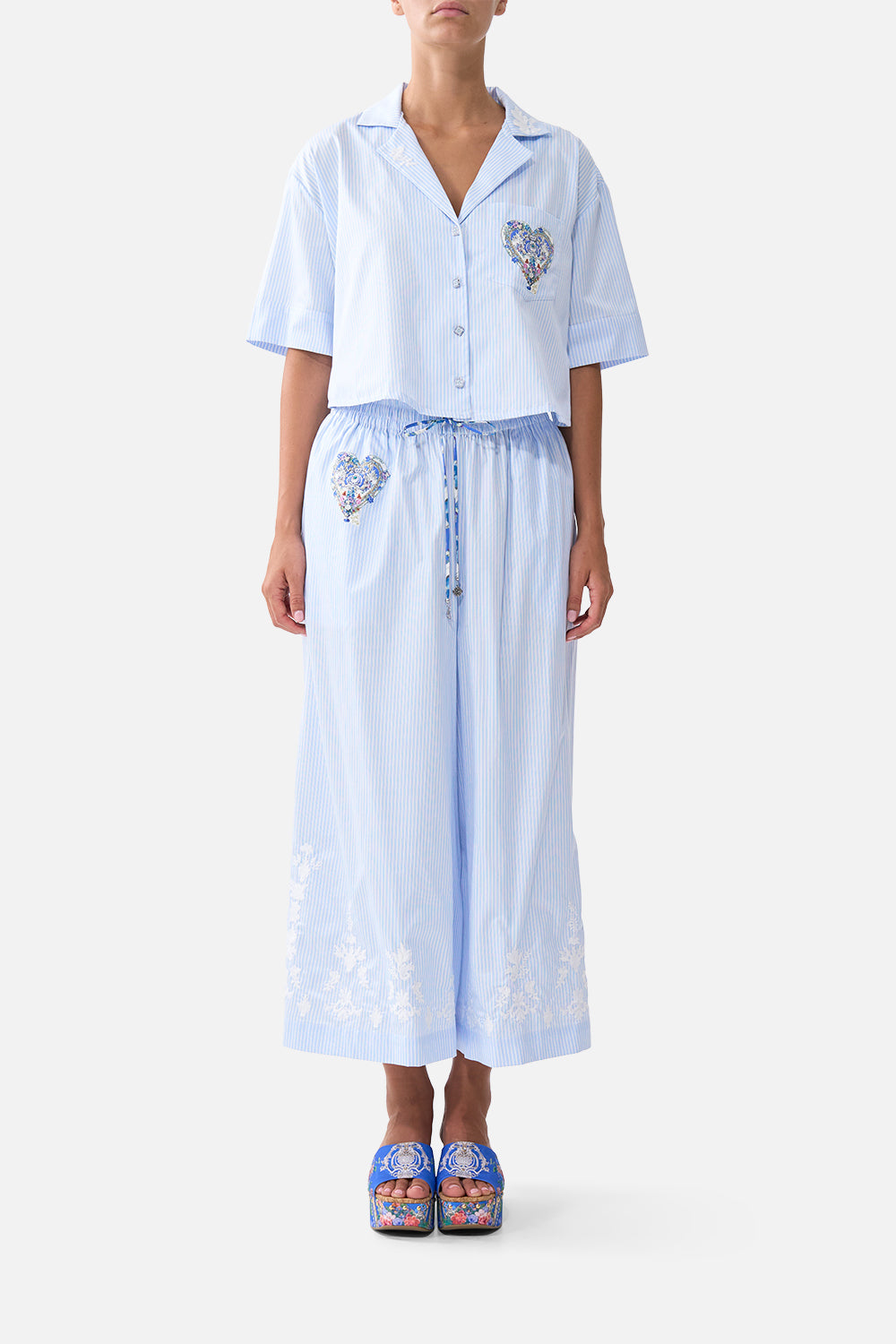 WIDE LEG ELASTIC WAIST PANT OTTOMAN OPULENCE