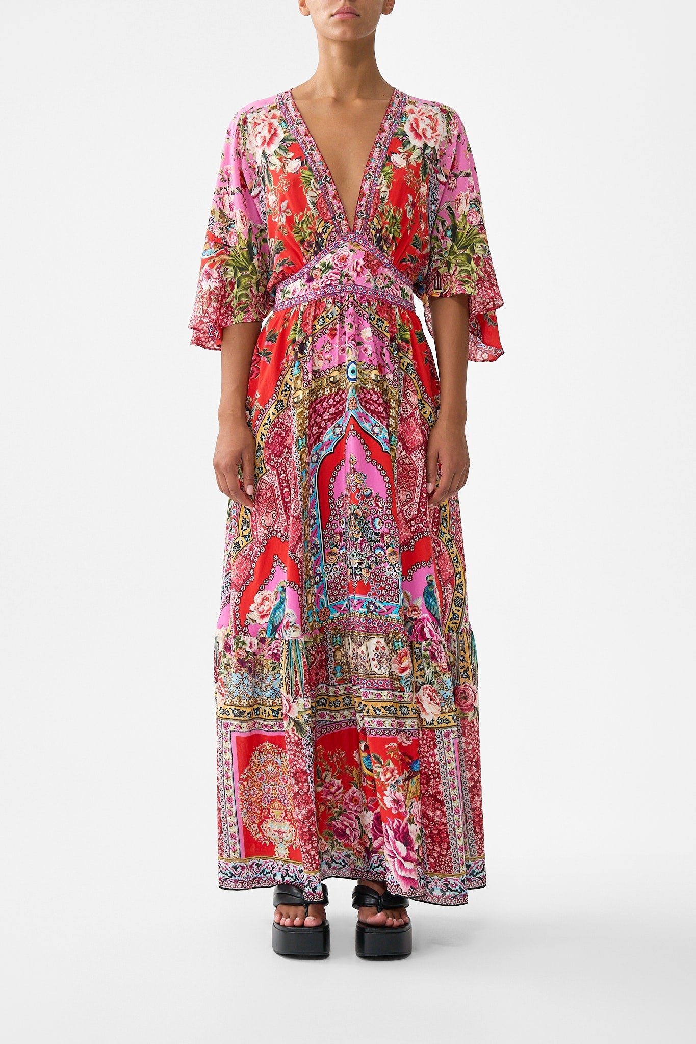 VESTIDO ENTALLADO CON VOLANTE EN EL BAJO ESTILO IMPERIO HEIRLOOM