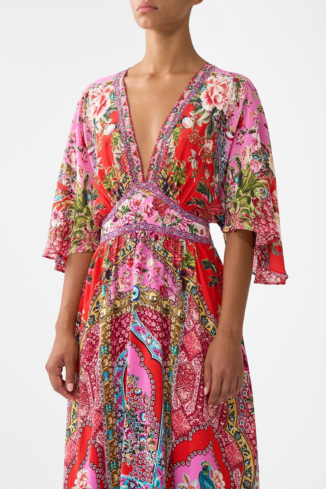 VESTIDO ENTALLADO CON VOLANTE EN EL BAJO ESTILO IMPERIO HEIRLOOM