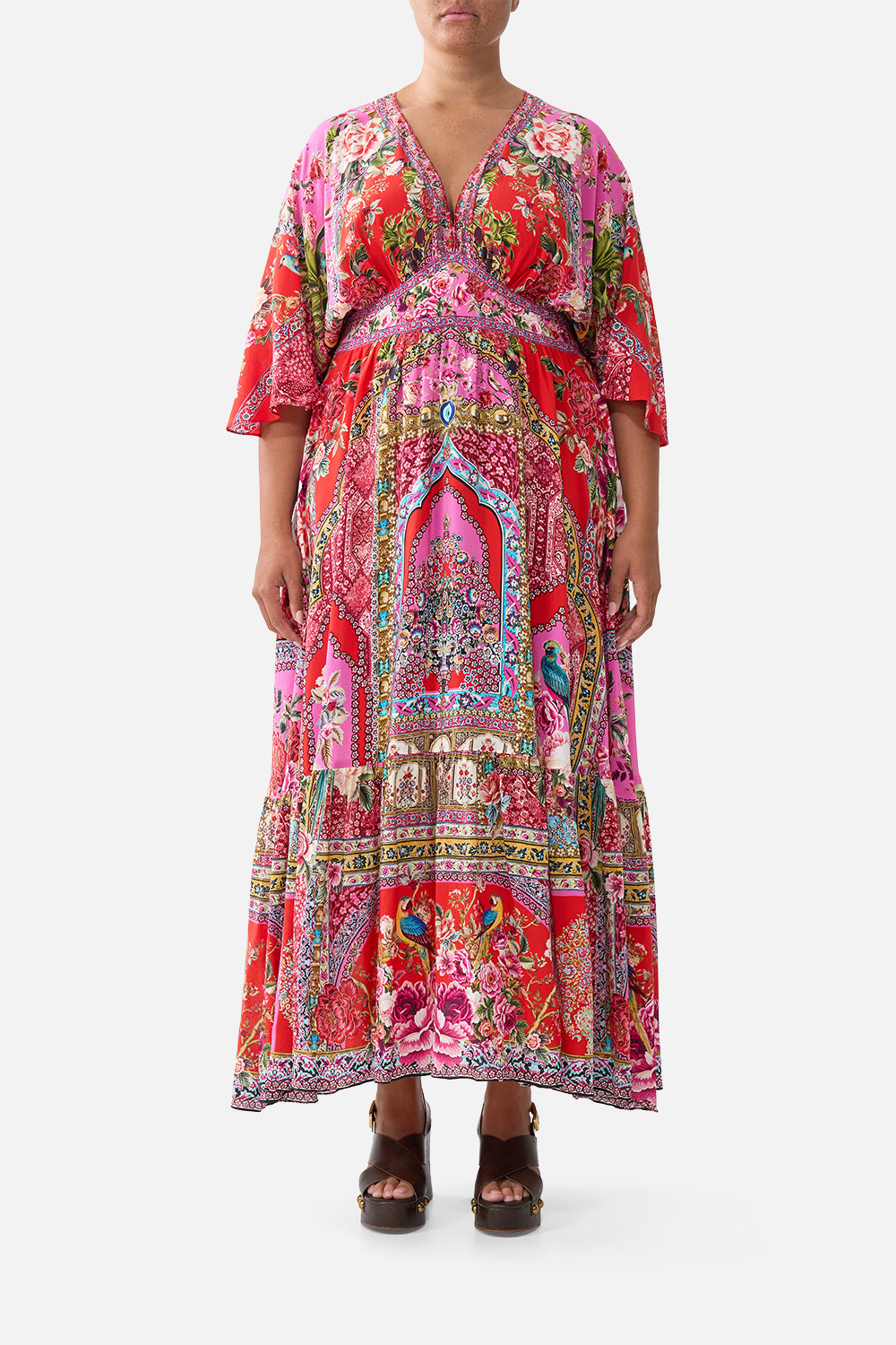 VESTIDO ENTALLADO CON VOLANTE EN EL BAJO ESTILO IMPERIO HEIRLOOM