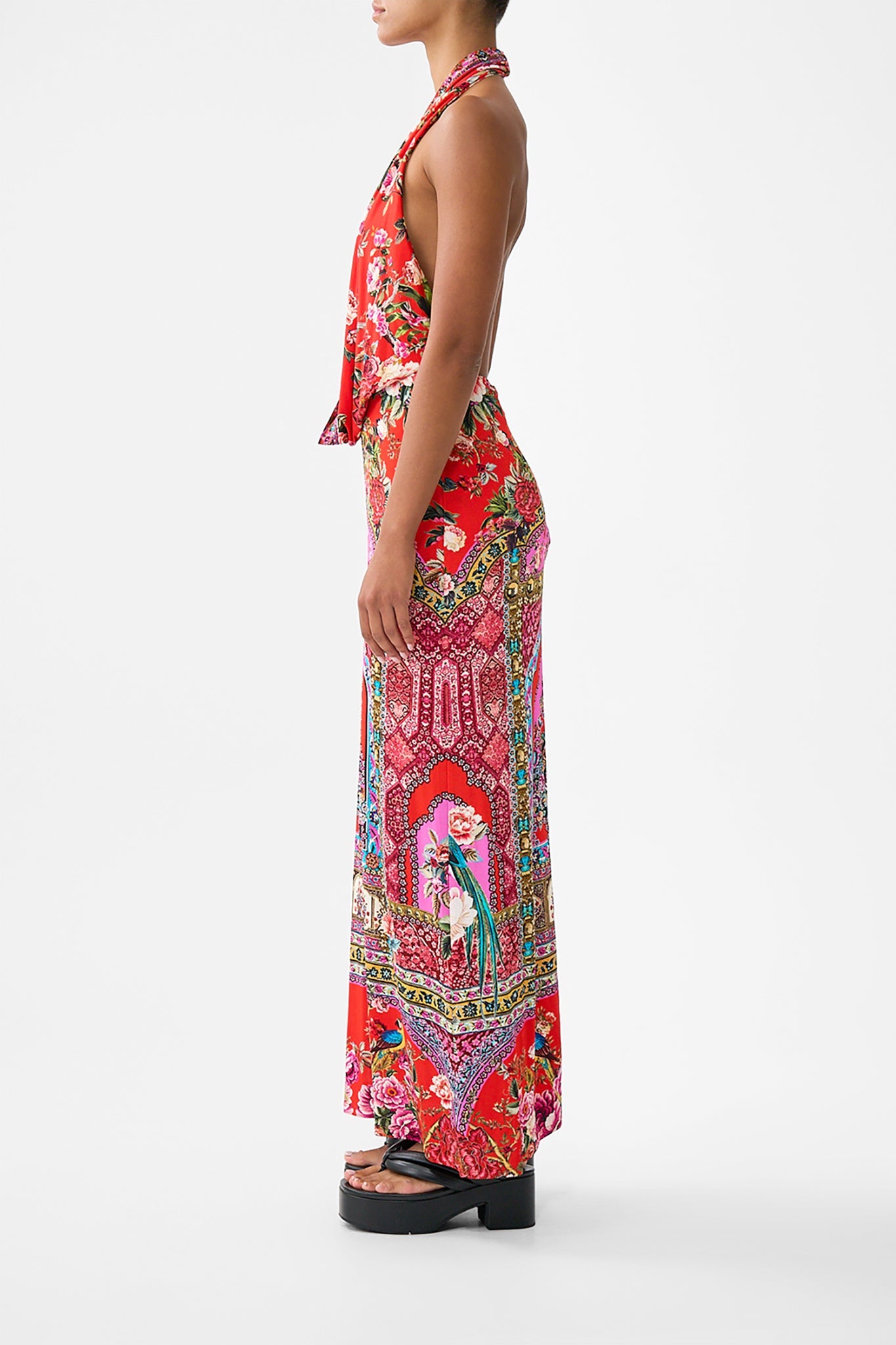 VESTIDO ESCOTE PRONUNCIADO EFECTO COPA ESTILO IMPERIO HERITAGE