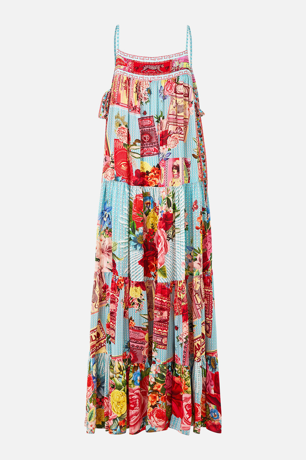 LONG TIERED DRESS WITH BOW TIES PAPERS AND CURIOUS CAPERS