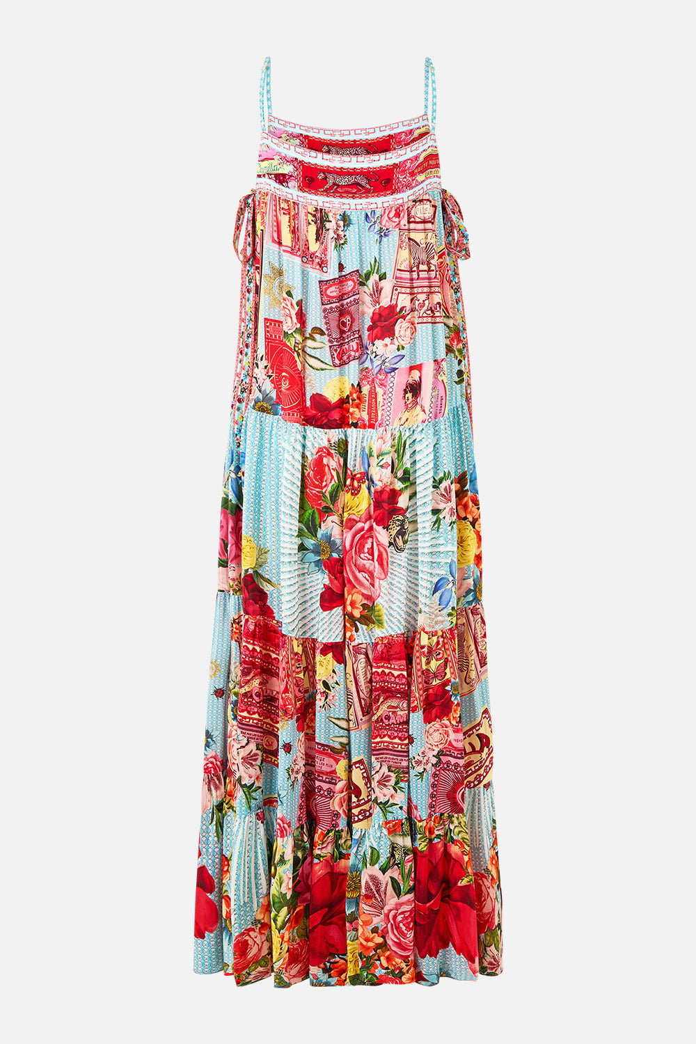 LONG TIERED DRESS WITH BOW TIES PAPERS AND CURIOUS CAPERS