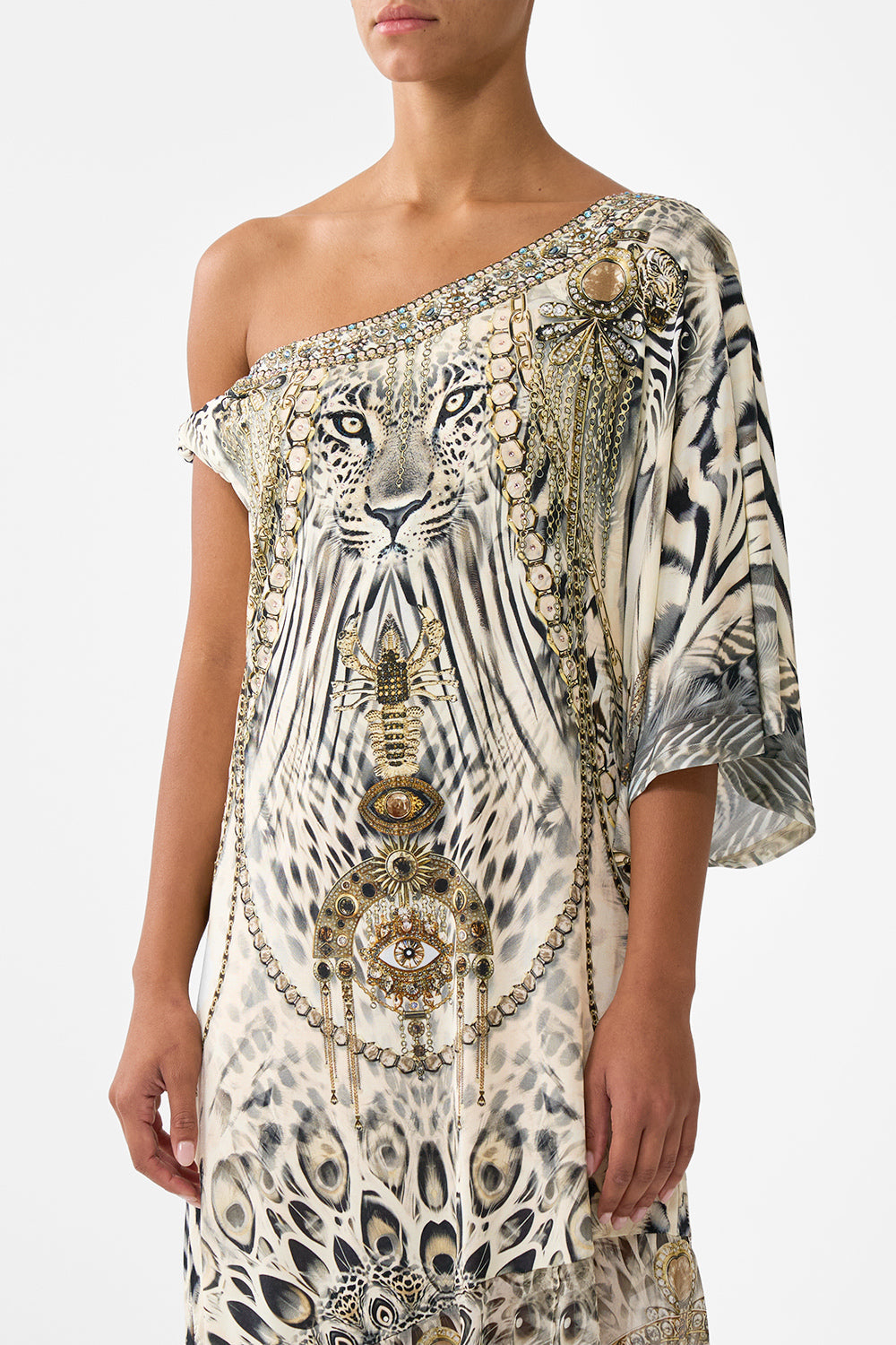 VESTIDO DE UN SOLO HOMBRO CON TORZADA LADY LIONHEART
