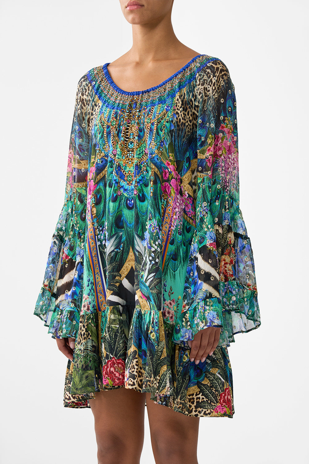 VESTIDO CON VOLANTES CORTE A ANIMAL ALCHEMY