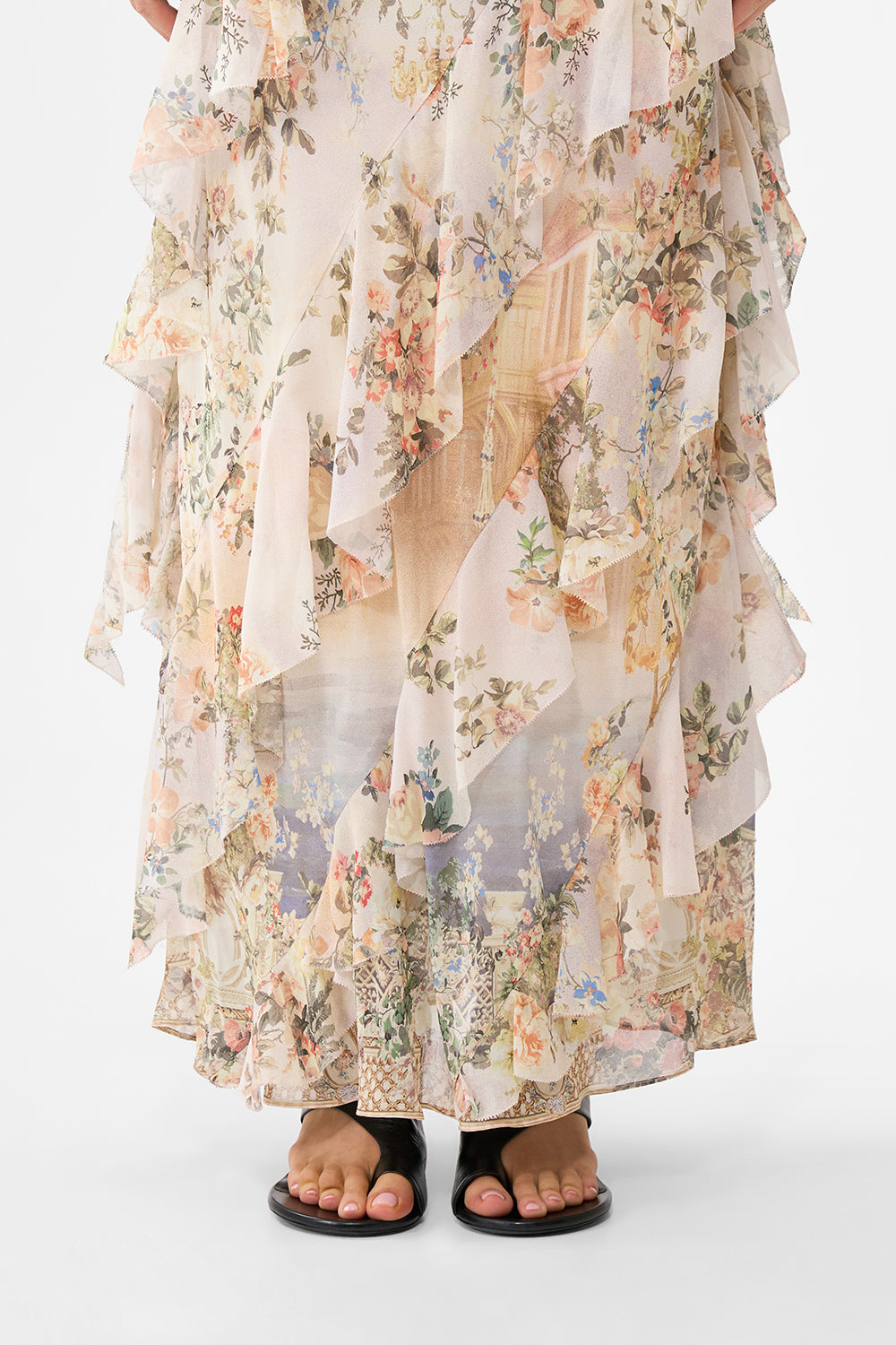 ruffle slip dress Damson Madder - Sasha With Cami - Sheer Olive Plunging v Evangeline lace ruffled slip dress