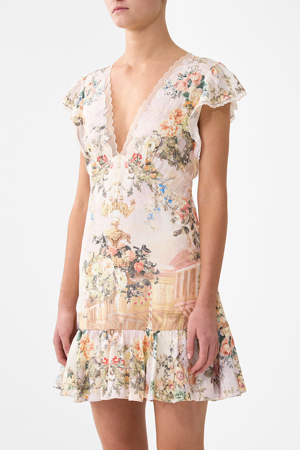 RUFFLE SLEEVE SHORT DRESS TWILIGHT IN ISTANBUL