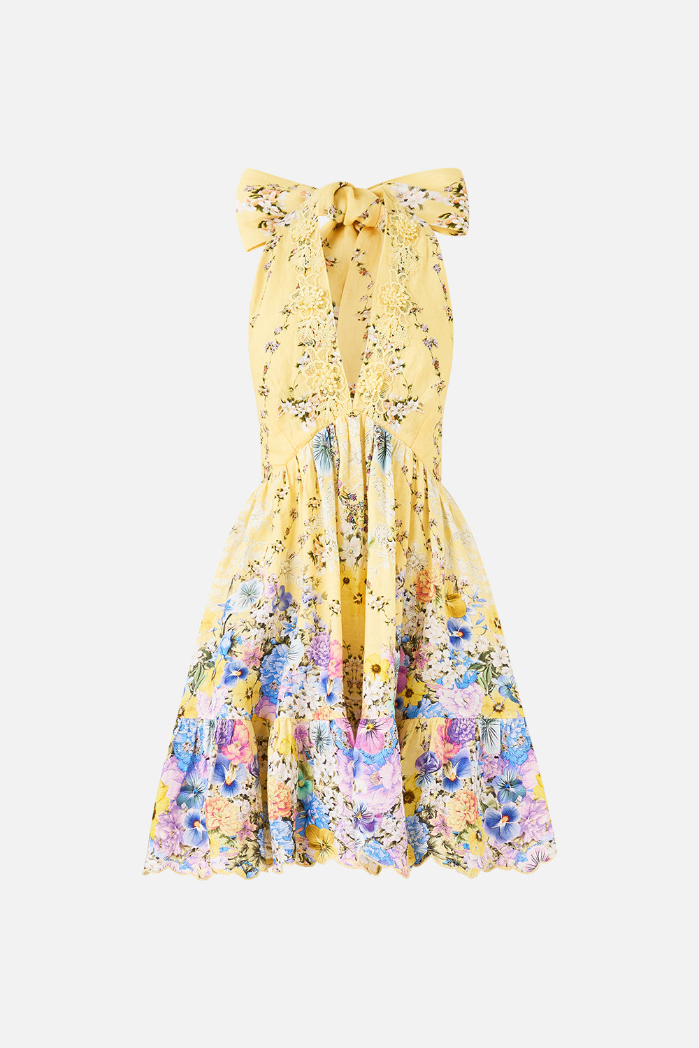 MINIVESTIDO CORTO HALTE CON VOLANTES DARLING BUDS