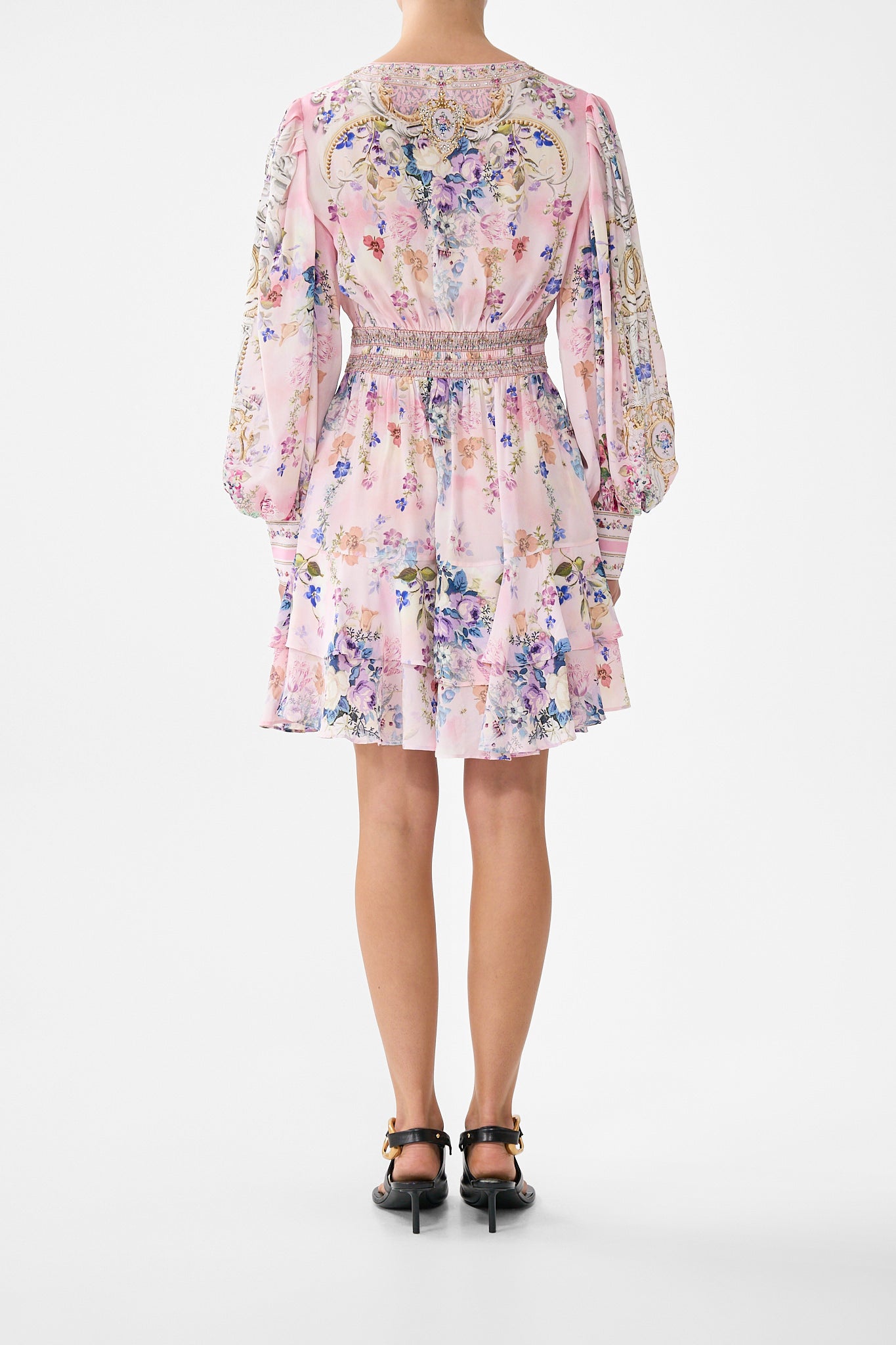 VESTIDO CON VOLANTES ABOTONADO EN COLORES PASTELES PALACIEGOS