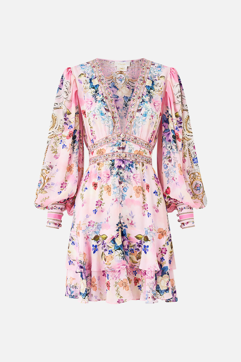 VESTIDO CON VOLANTES ABOTONADO EN COLORES PASTELES PALACIEGOS