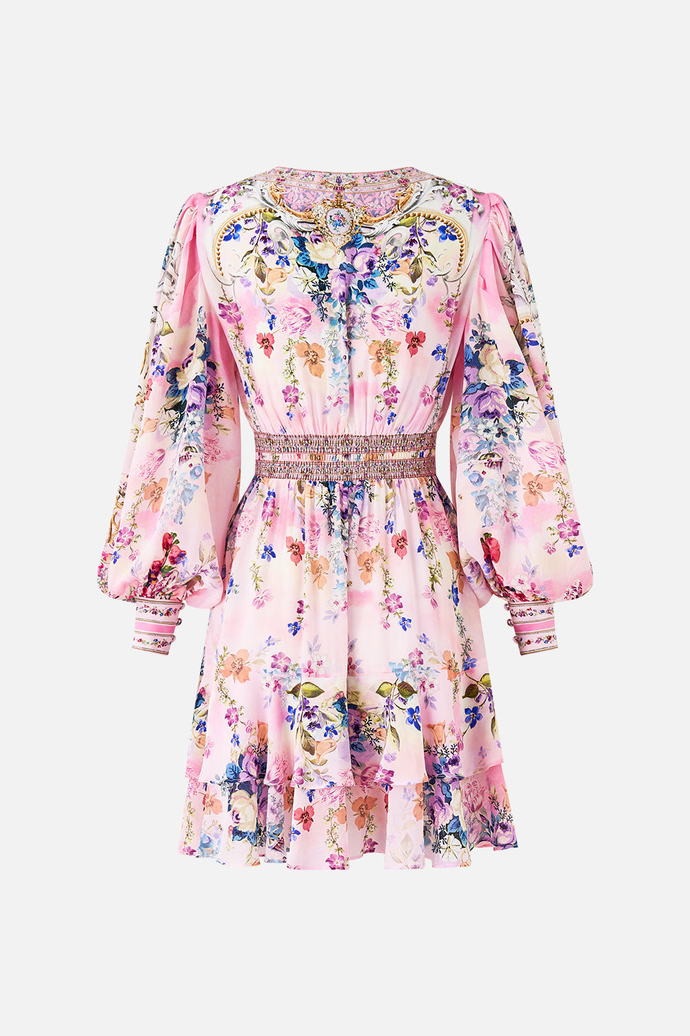 VESTIDO CON VOLANTES ABOTONADO EN COLORES PASTELES PALACIEGOS