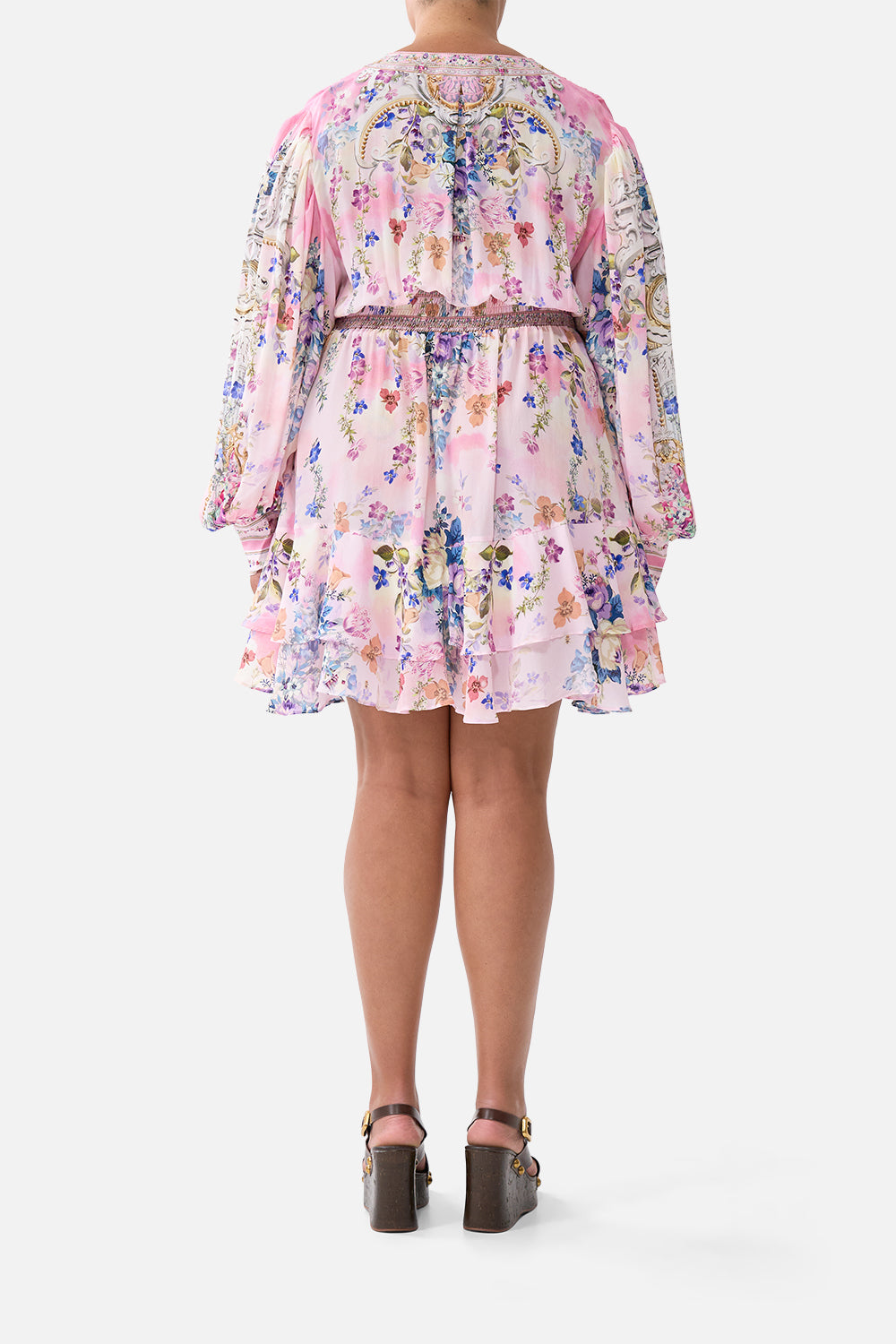 VESTIDO CON VOLANTES ABOTONADO EN COLORES PASTELES PALACIEGOS