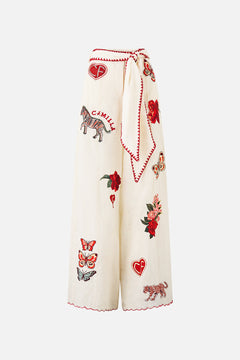 SCARF BELT WIDE LEG PANT HIGH CLASS HOOKAH