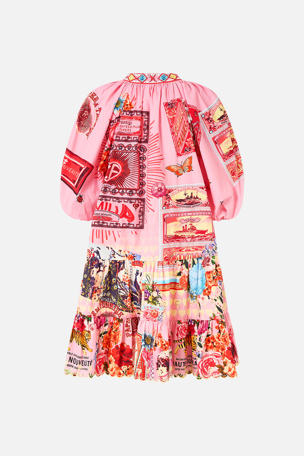 VESTIDO CAMISERO DE MANGAS ABULLONADAS COLLAGE KINGDOM