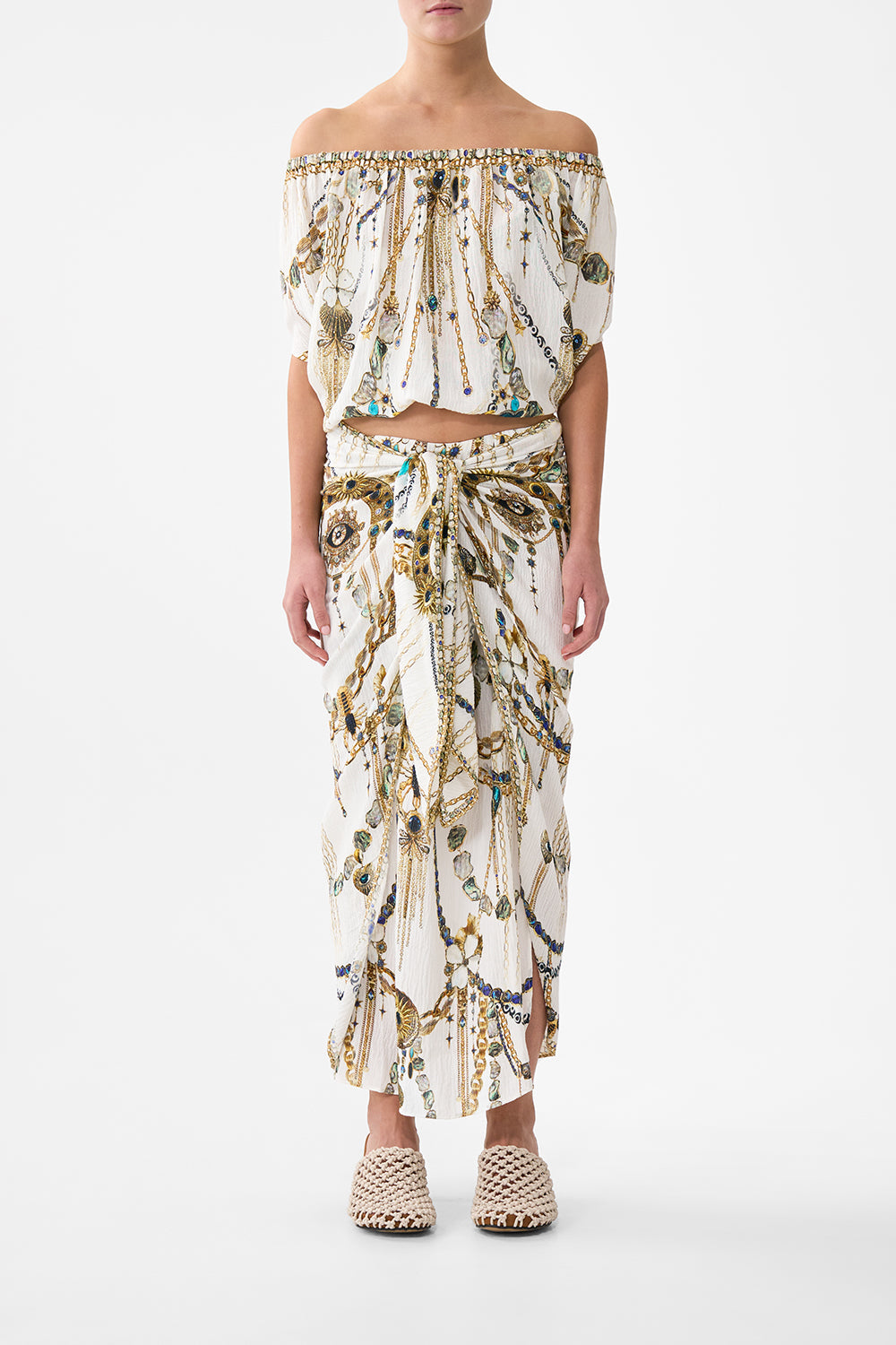 The CAMILLA off shoulder elastic top from our print chain gang