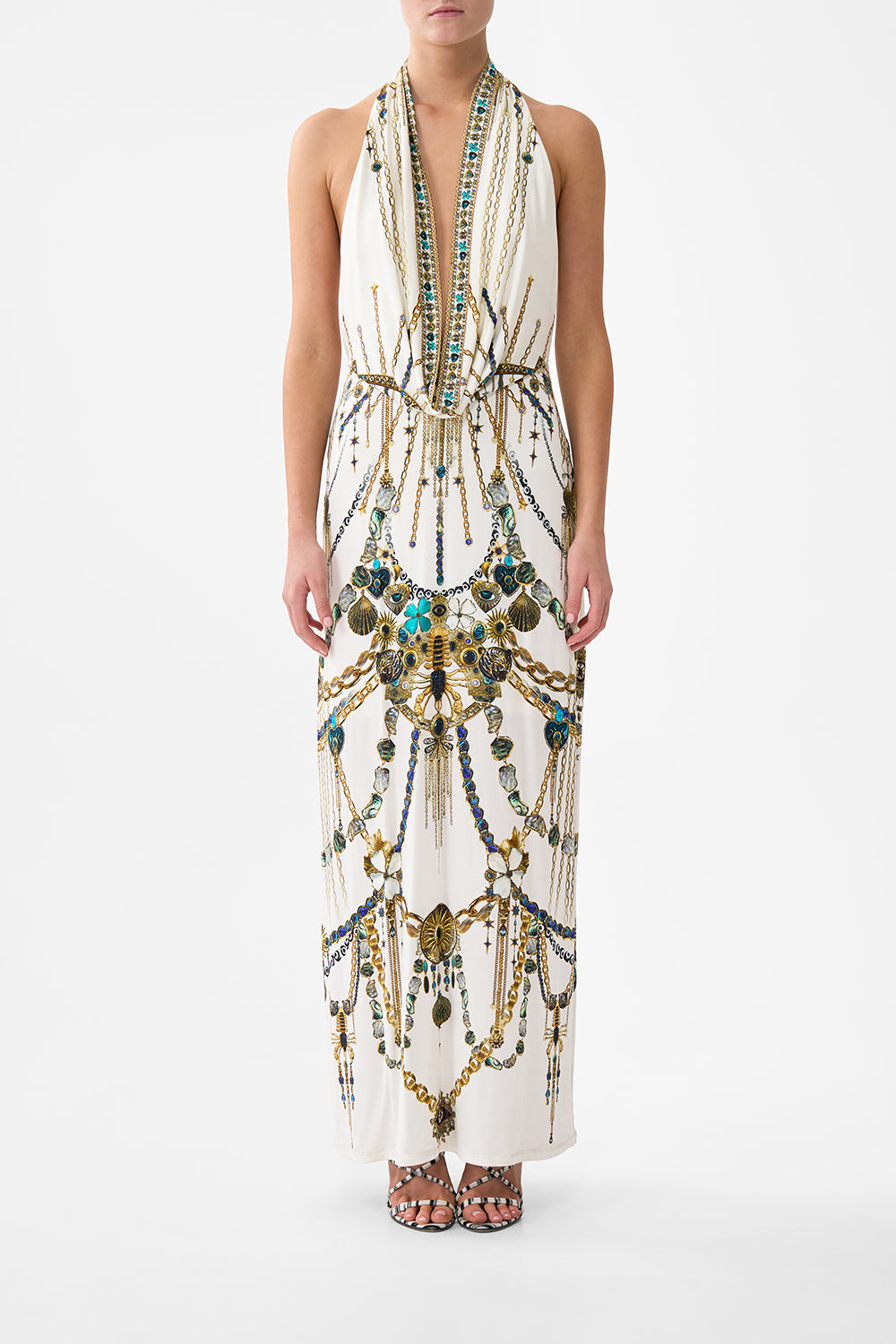 DEEP COWL PLUNGE DRESS CHAIN GANG