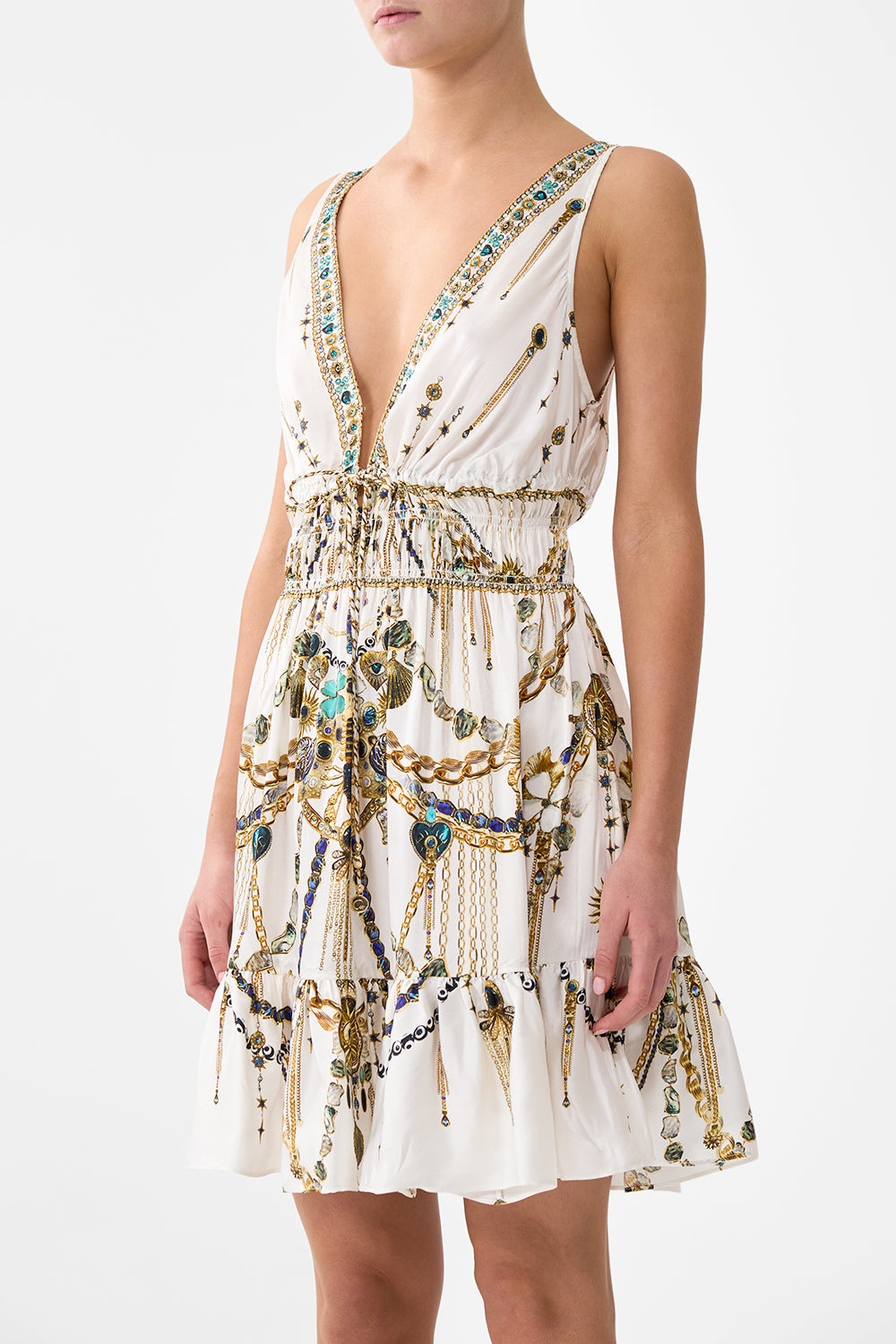 MINIVESTIDO CON DETALLE DE CINTURA FRUNCIDA CHAIN GANG