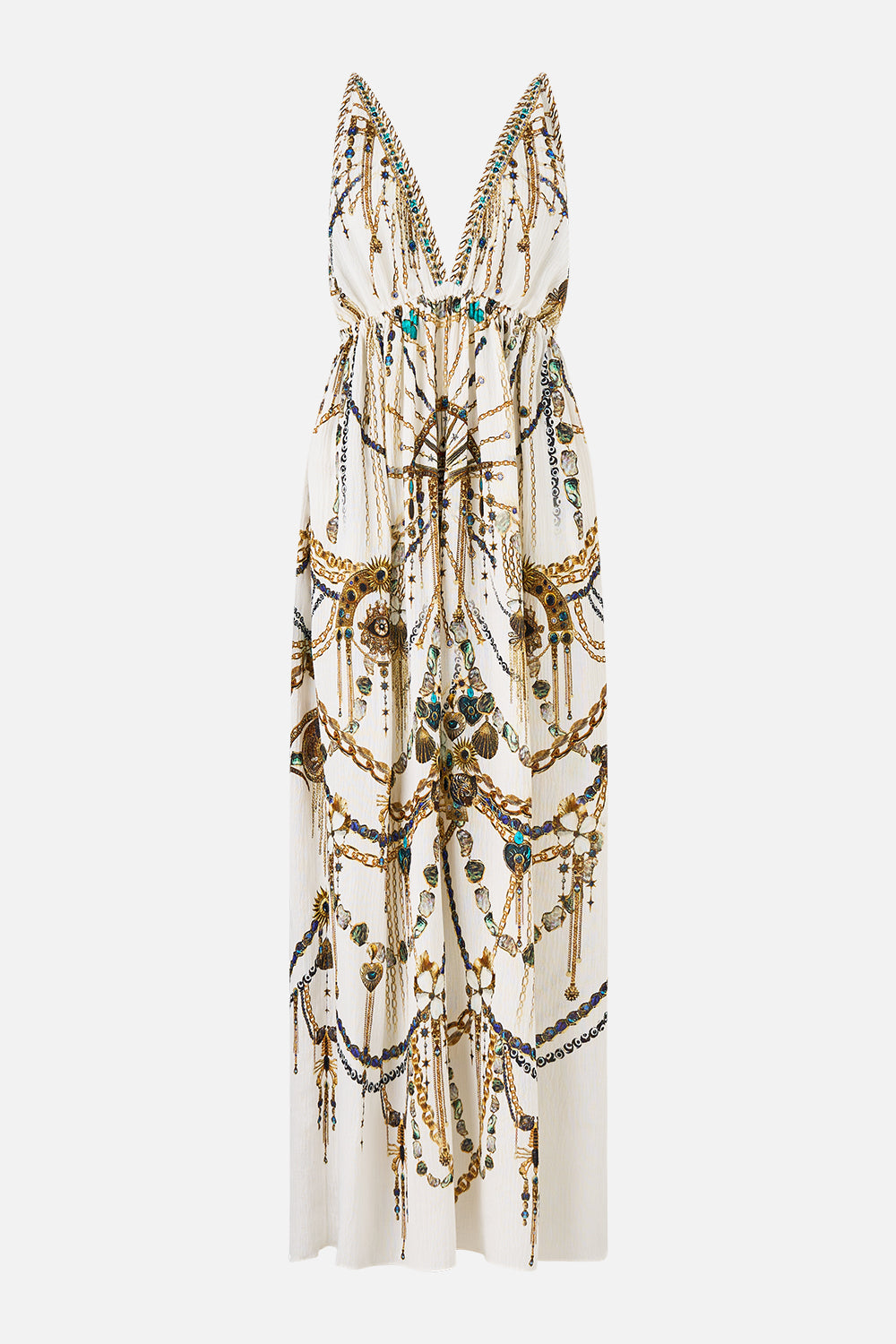 OPEN BACK LONG CAPE DRESS CHAIN GANG