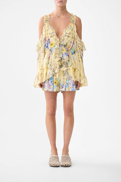 COLD SHOULDER RUFFLE TOP DARLING BUDS