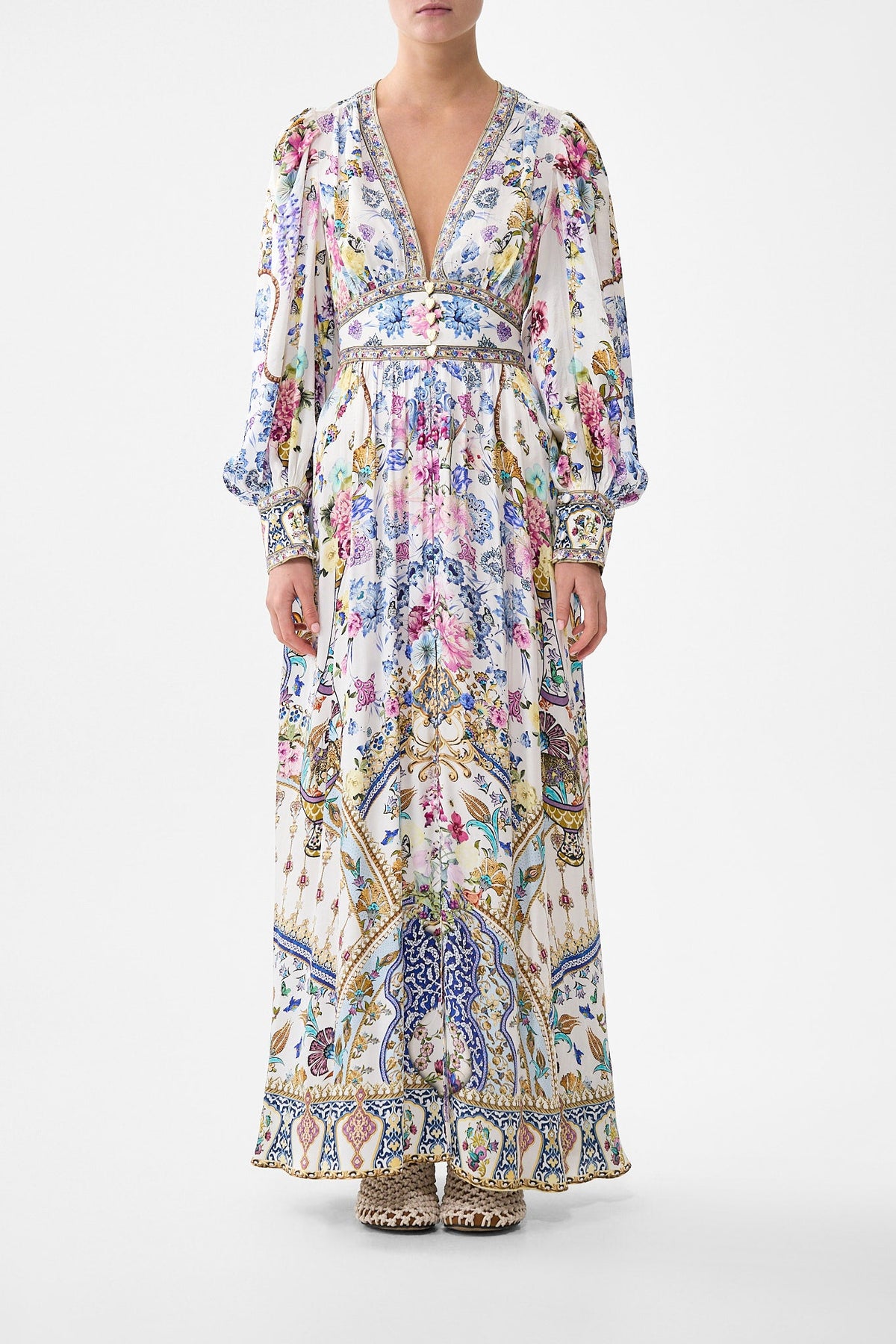 SHAPED WAISTBAND DRESS WITH GATHERED SLEEVES ALL ABOUT THAT LACE