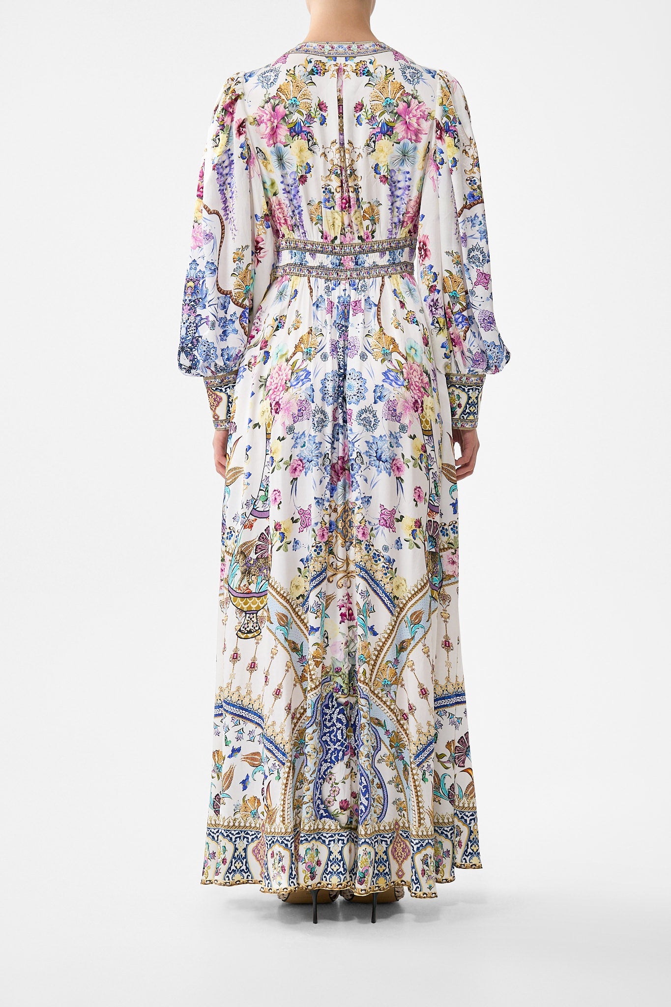 SHAPED WAISTBAND DRESS WITH GATHERED SLEEVES ALL ABOUT THAT LACE
