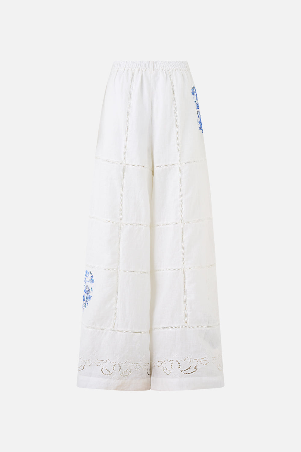 PANTALÓN DE PIERNA ANCHA Y CINTURA ALTA TODO EN ENCAJE