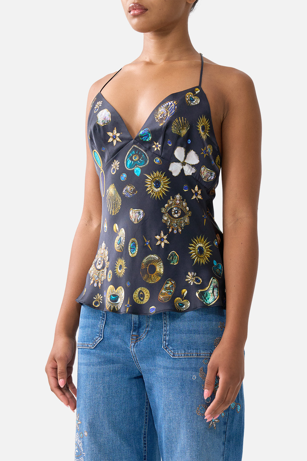 CHAIN DETAIL BIAS CAMI AMULETS AND ALCHEMY