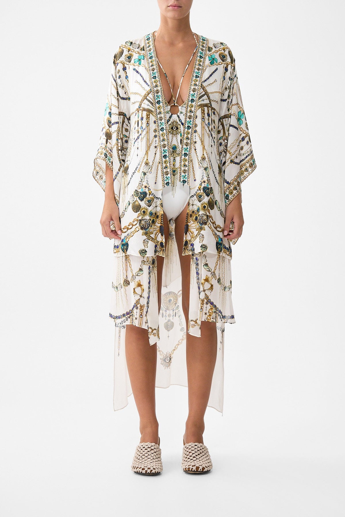 The CAMILLA kimono with long underlayer from our print chain gang
