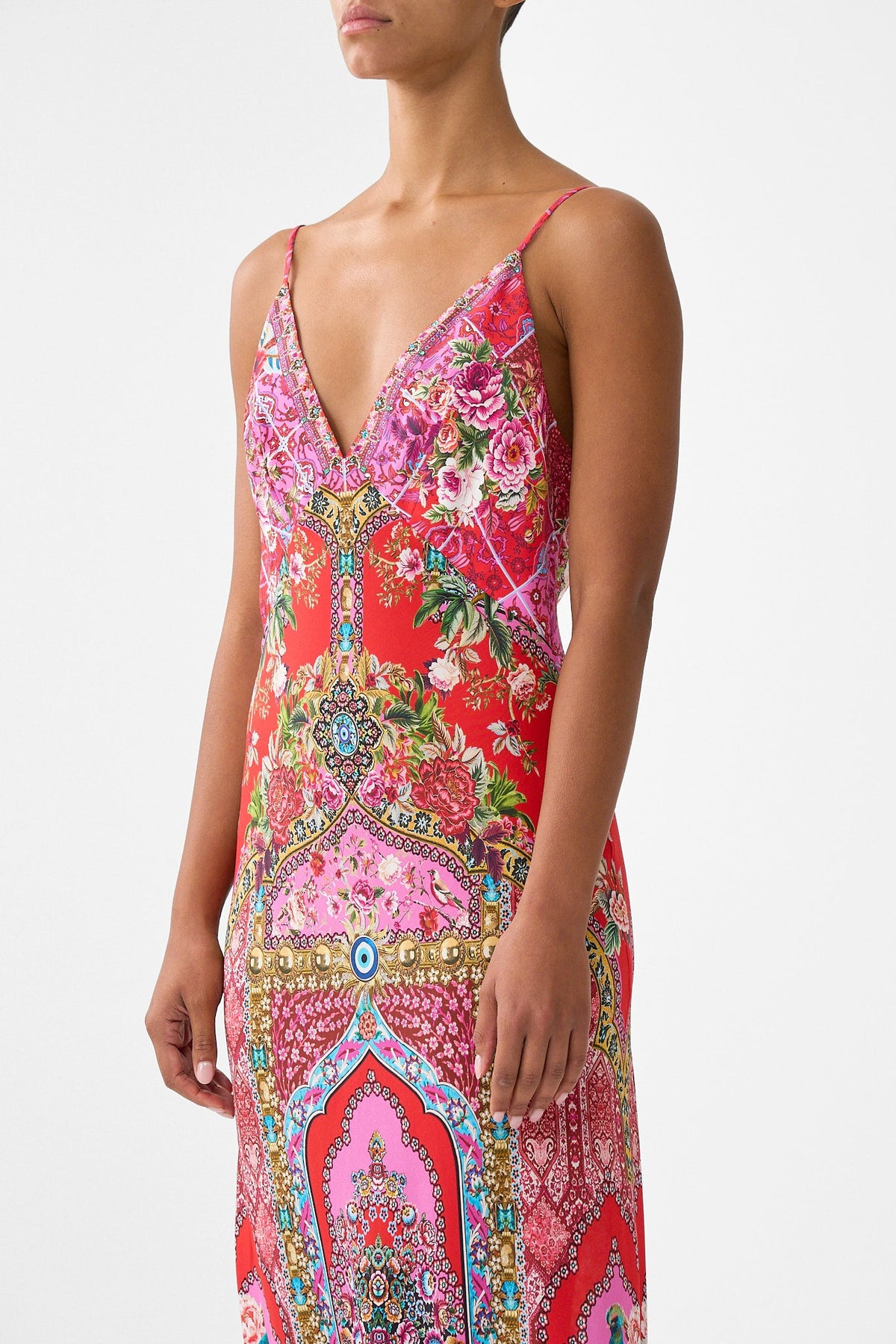 V-NECK FULL LENGTH BIAS SLIP DRESS HEIRLOOM EMPIRE