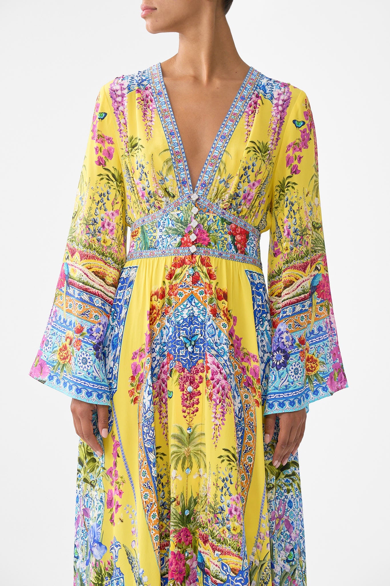 Sultanahmet Summer Kimono Sleeve Dress With Shirring Detail