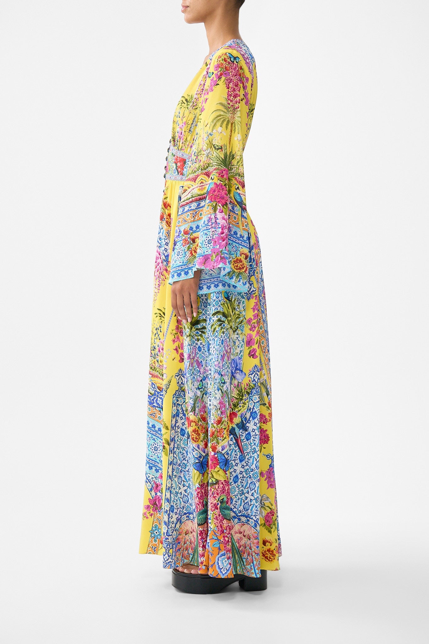 VESTIDO DE MANGA KIMONO CON DETALLE FRUNCIDO SULTANAHMET VERANO