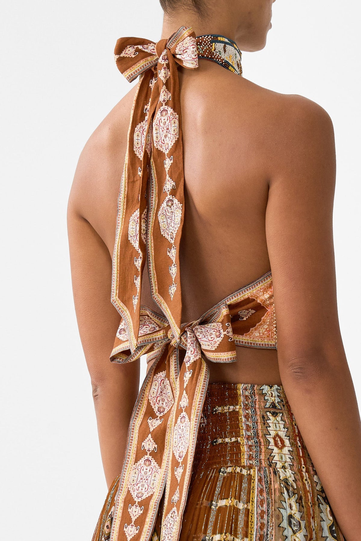 HALTER TIE BACK TOP FABRIC OF TIME