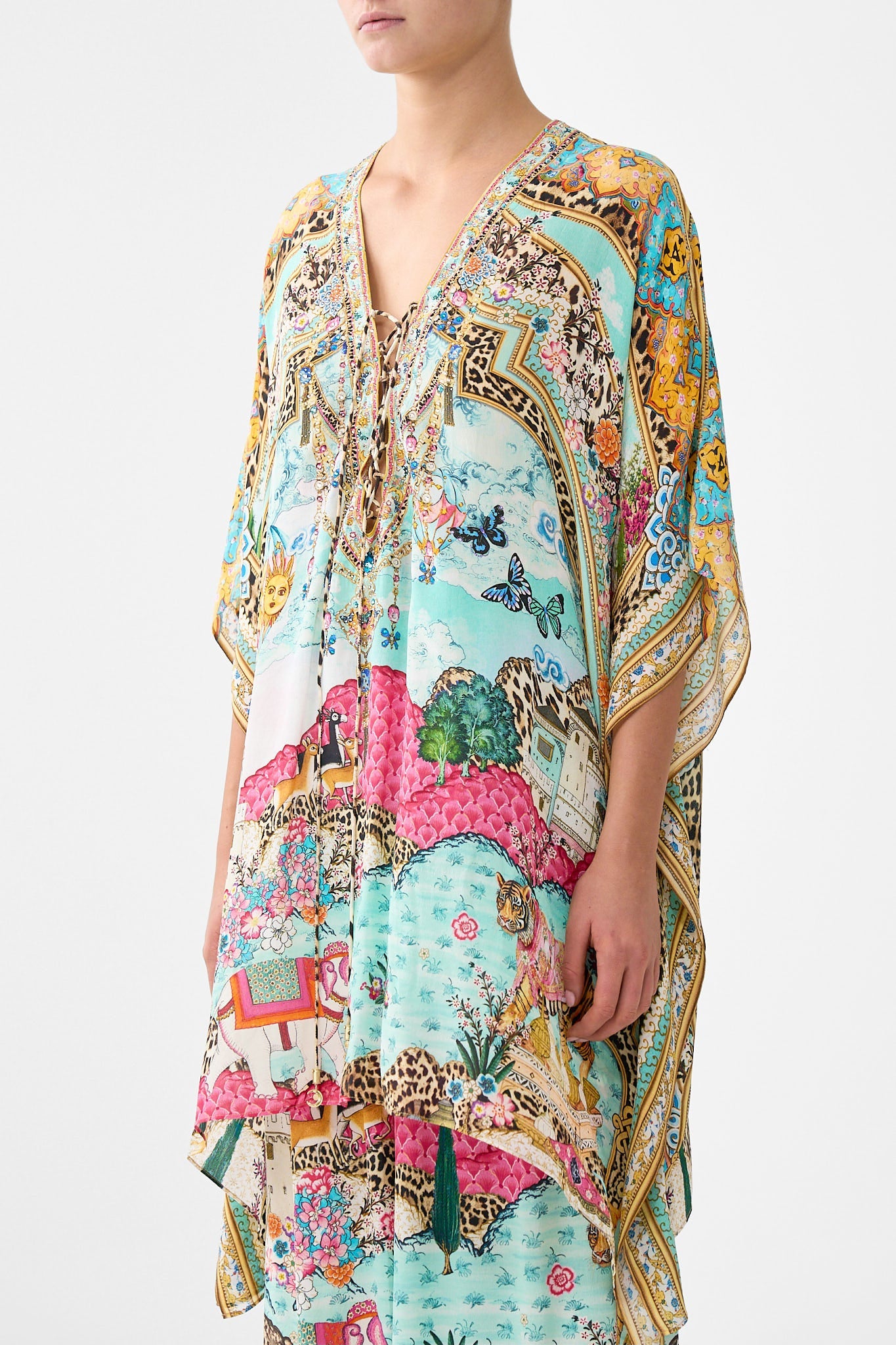 Miniature Moments Short Lace Up Kaftan | CAMILLA US – CAMILLA