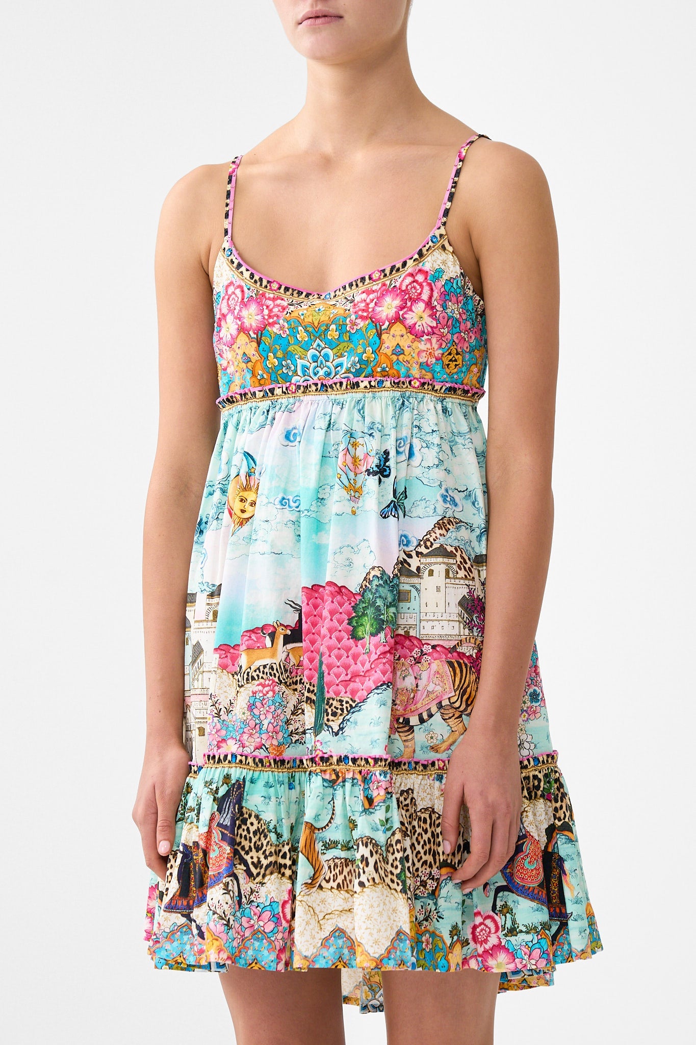 Miniature Moments Short Dress With Jersey Bodice | CAMILLA US