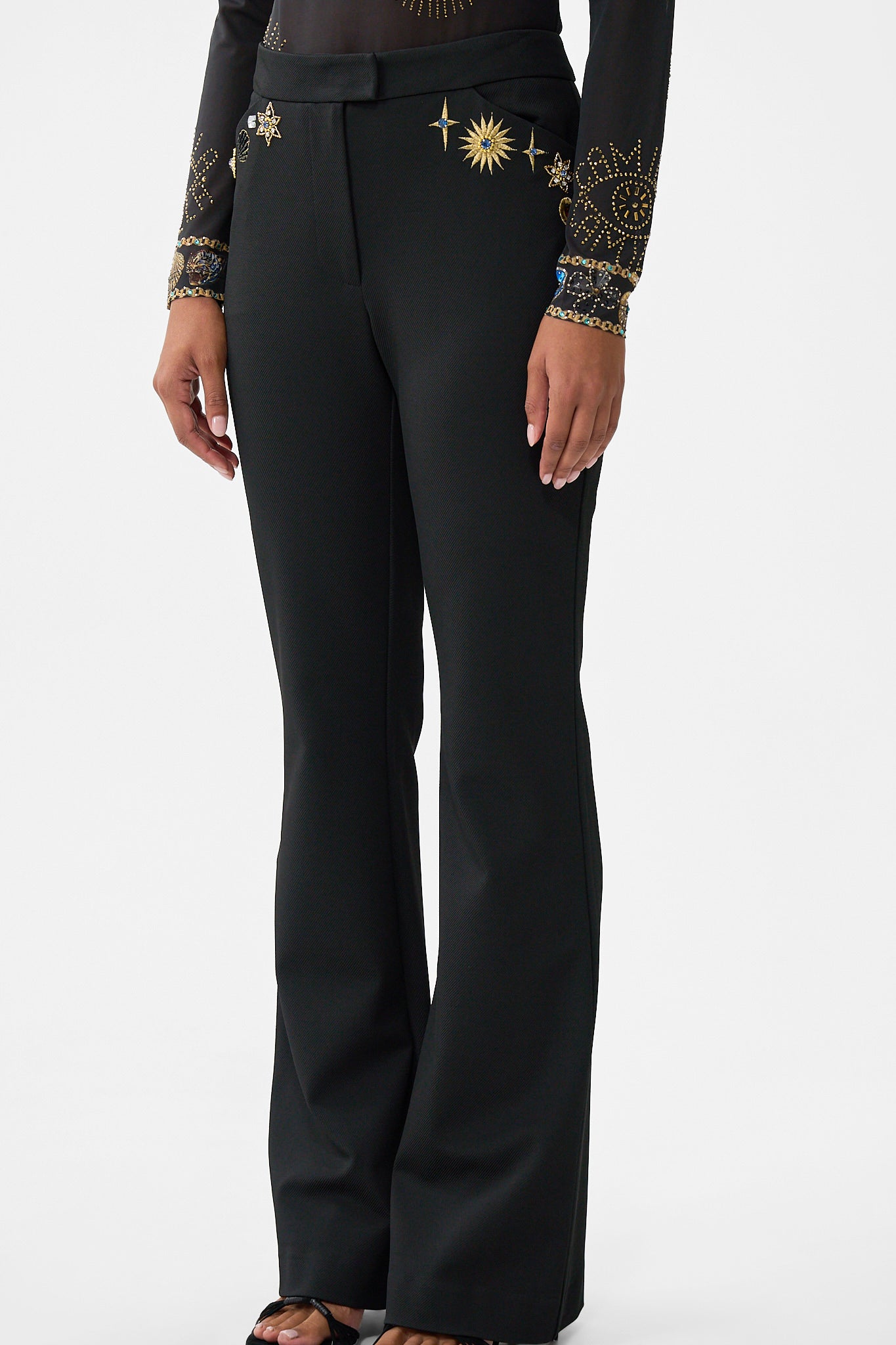 MID RISE FIT AND FLARE TROUSER AMULETS AND ALCHEMY