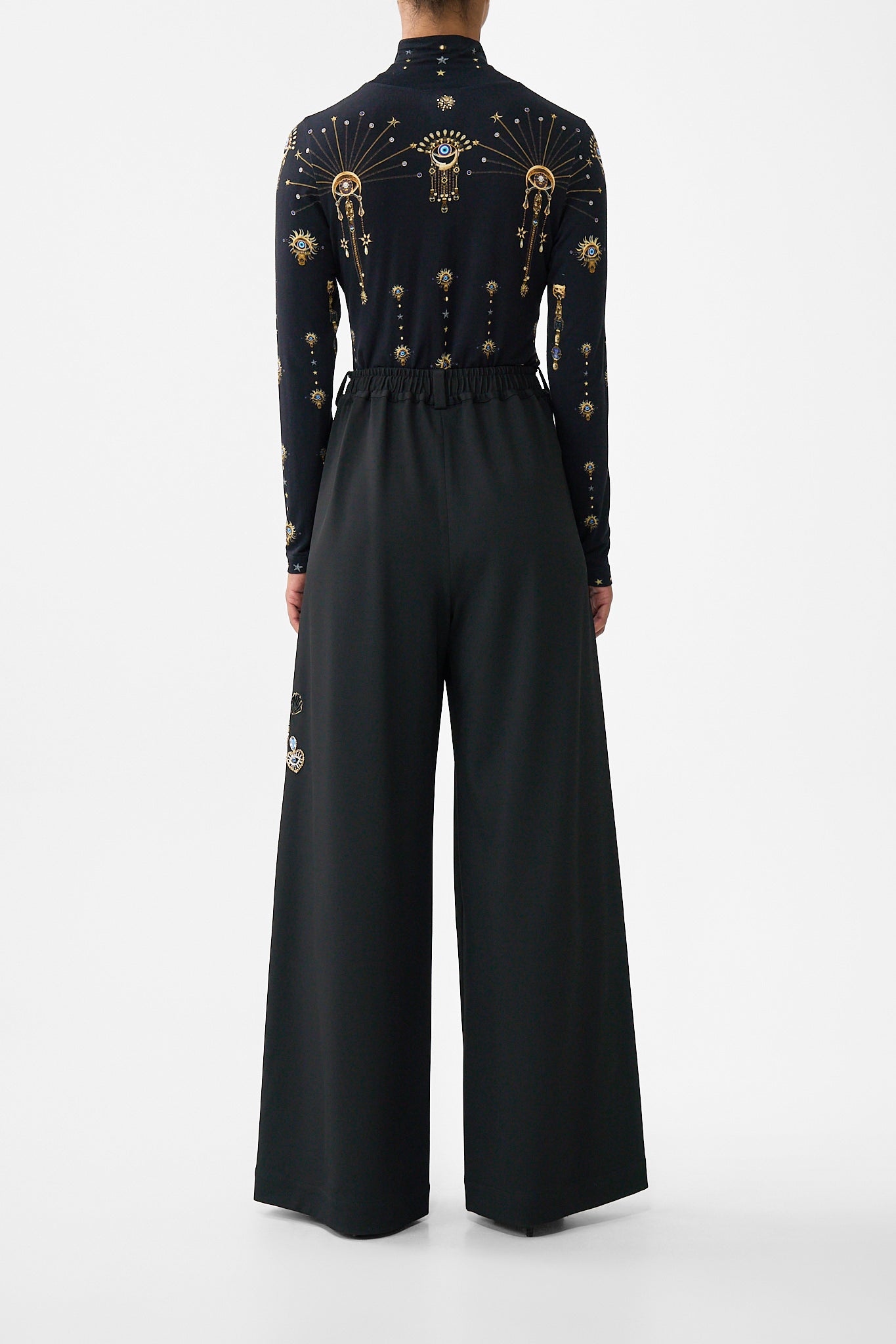 PANTALÓN DE PIERNA ANCHA DE TIRO ALTO AMULETOS Y ALQUIMIA