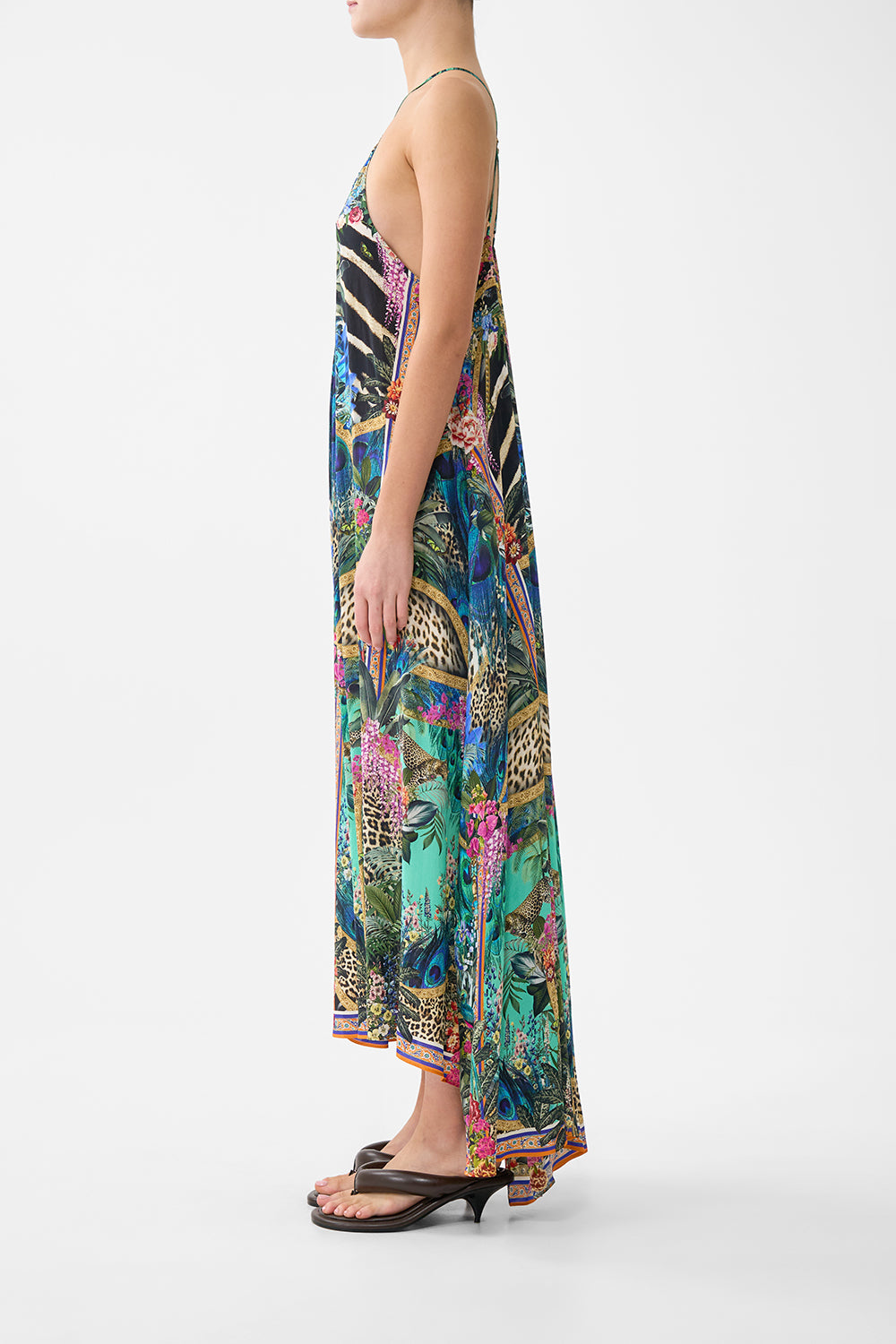 VESTIDO MAXI CON FRUNCES EN EL CUELLO ALQUIMIA ANIMAL