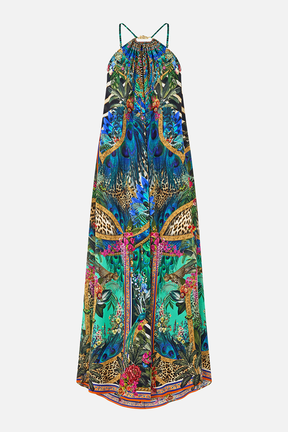 VESTIDO MAXI CON FRUNCES EN EL CUELLO ALQUIMIA ANIMAL