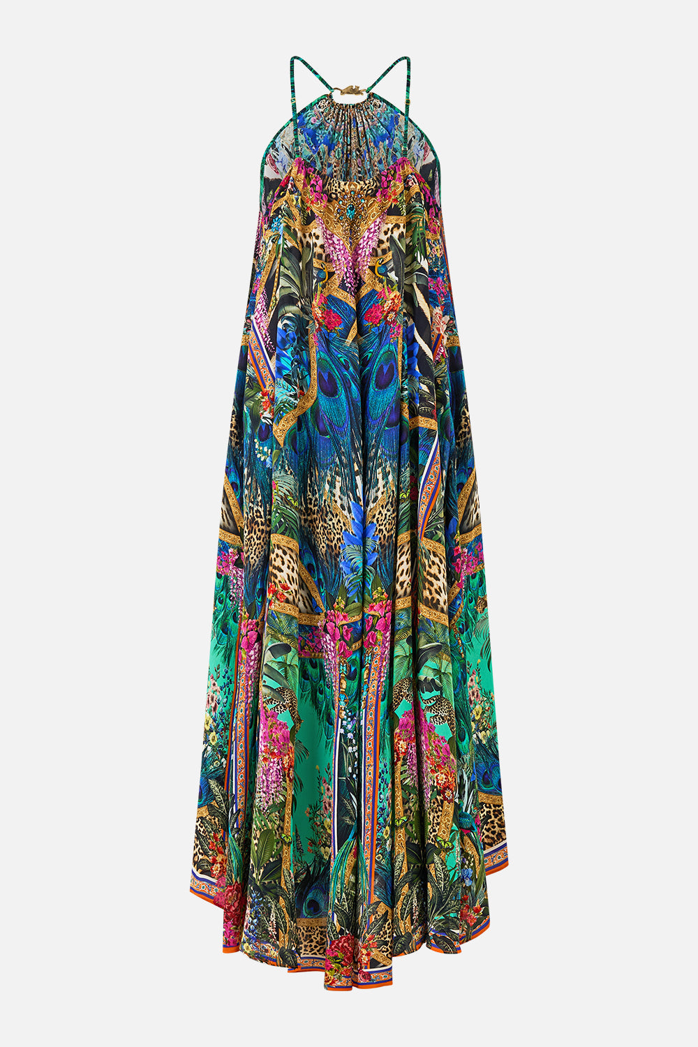 VESTIDO MAXI CON FRUNCES EN EL CUELLO ALQUIMIA ANIMAL