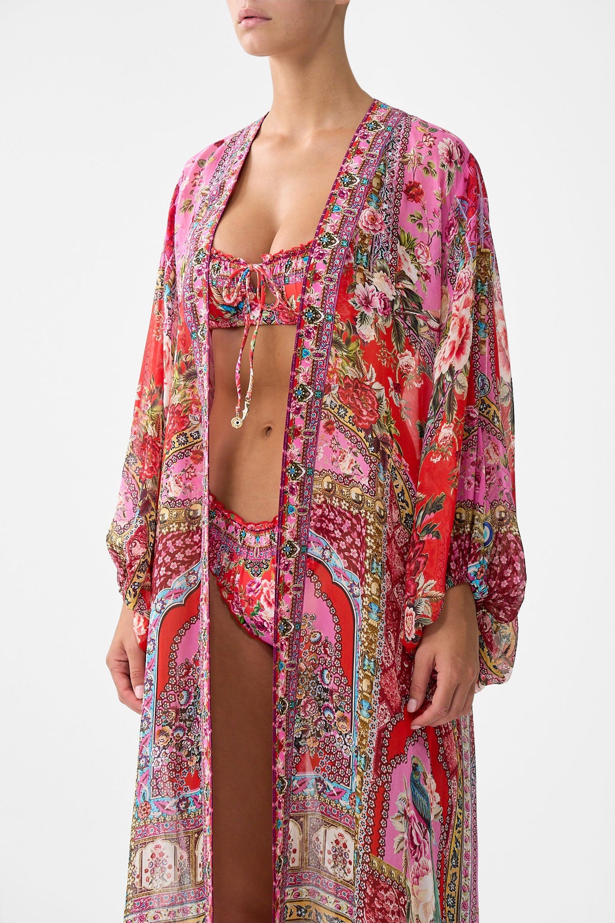 The CAMILLA blouson sleeve layer from our print heirloom empire