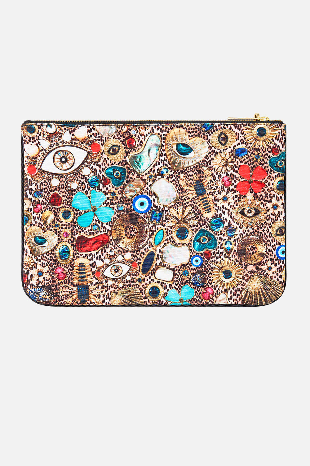 The CAMILLA small canvas clutch from our print Nazar nirvana