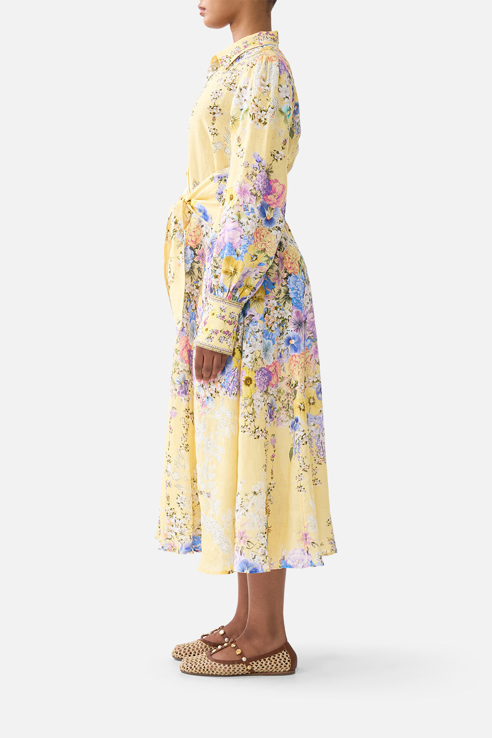 VESTIDO CAMISERO CON CINTURÓN ESTAMPADO DARLING BUDS
