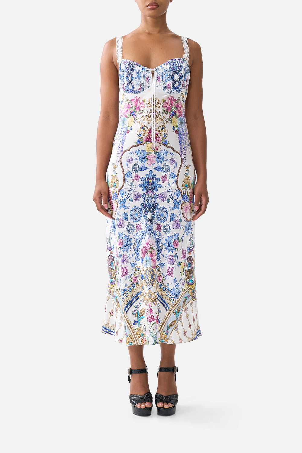 GATHERED BODICE BIAS DRESS ALL ABOUT THAT LACE