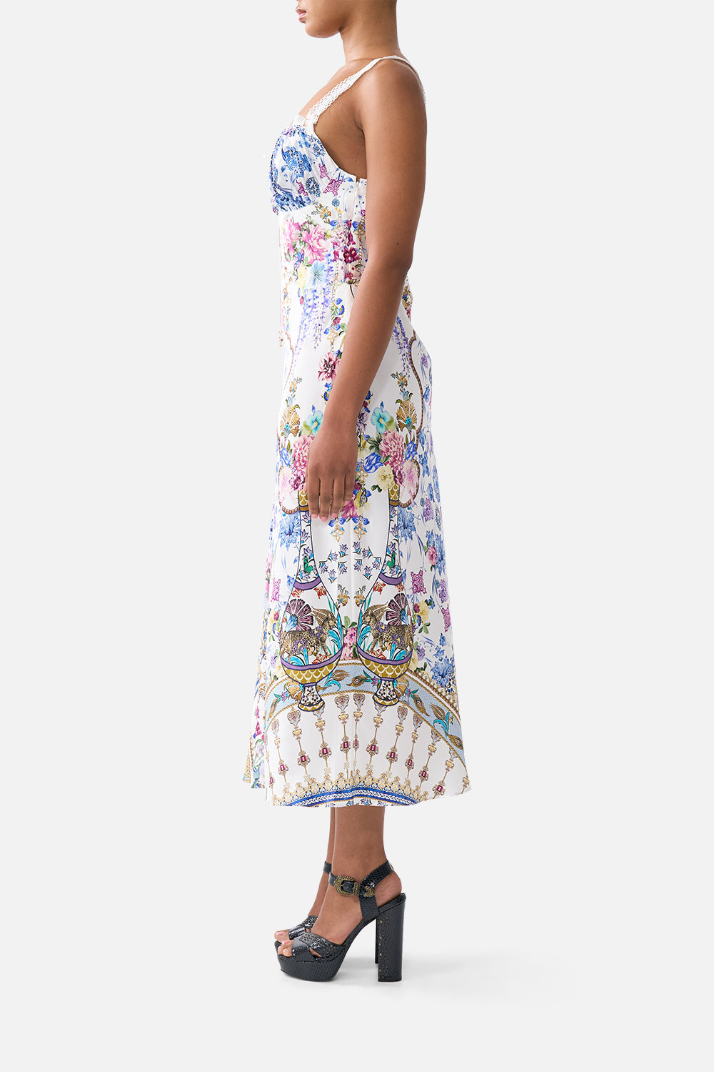 GATHERED BODICE BIAS DRESS ALL ABOUT THAT LACE