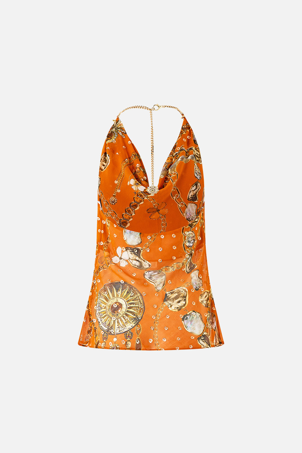 DRAPED TOP WITH HARDWARE TALISMANS OF TURKIYE