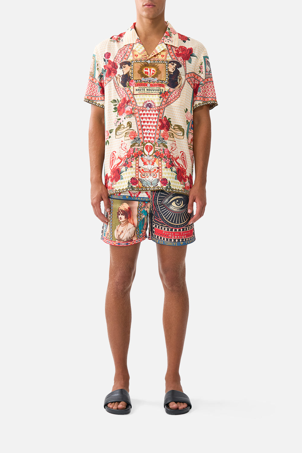 SHORT SLEEVE CAMP COLLARED SHIRT HIGH CLASS HOOKAH