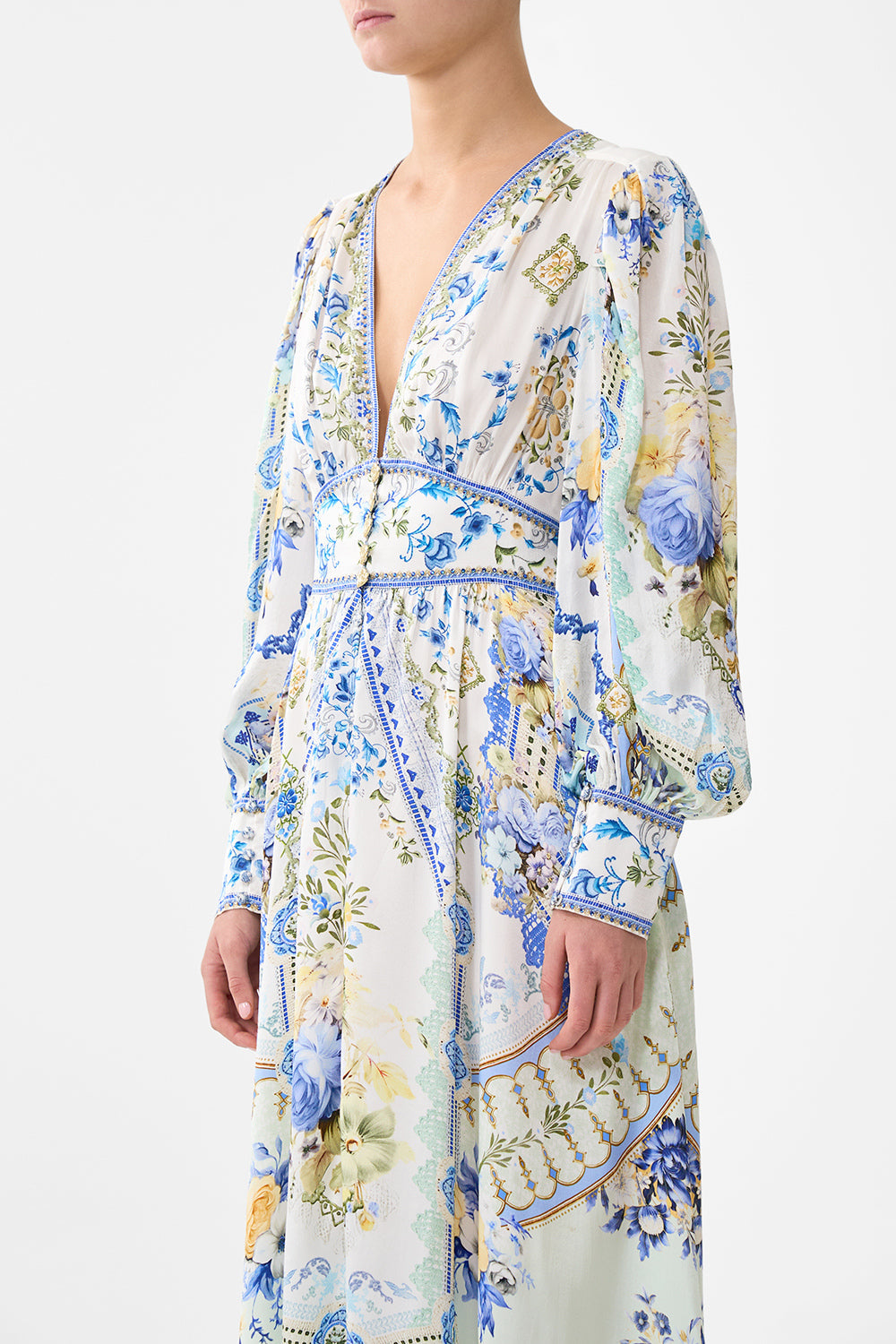 SHAPED WAISTBAND DRESS WITH GATHERED SLEEVES MY HOMESPUN HEART